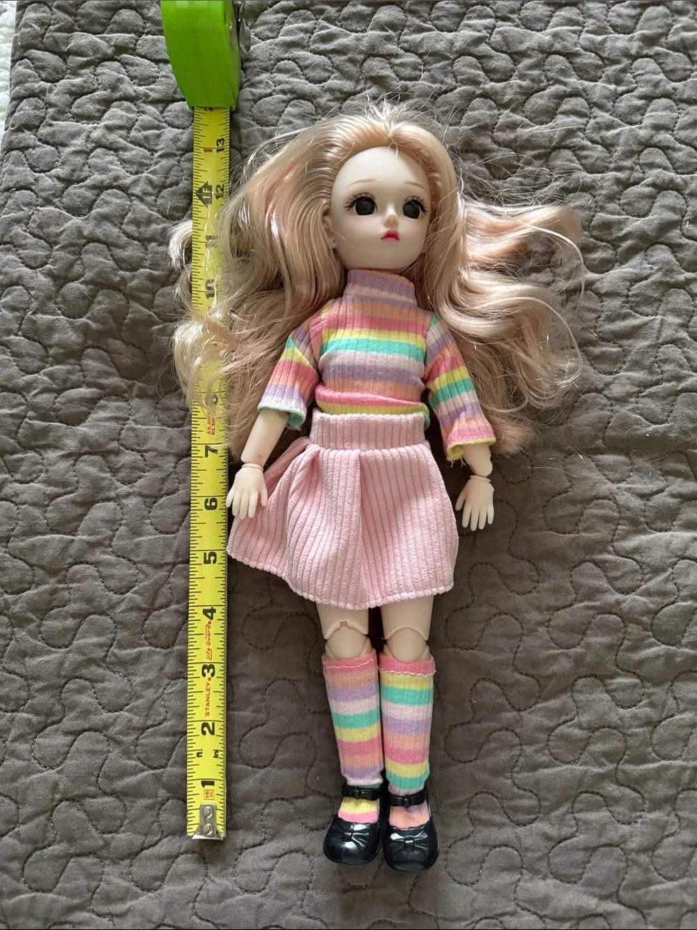 Pastel Rainbow Striped Doll Outfit in Pink - Kids Toys Dolls & Accessories